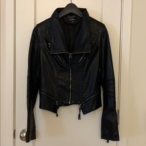 Black faux leather jacket from Lulu’s